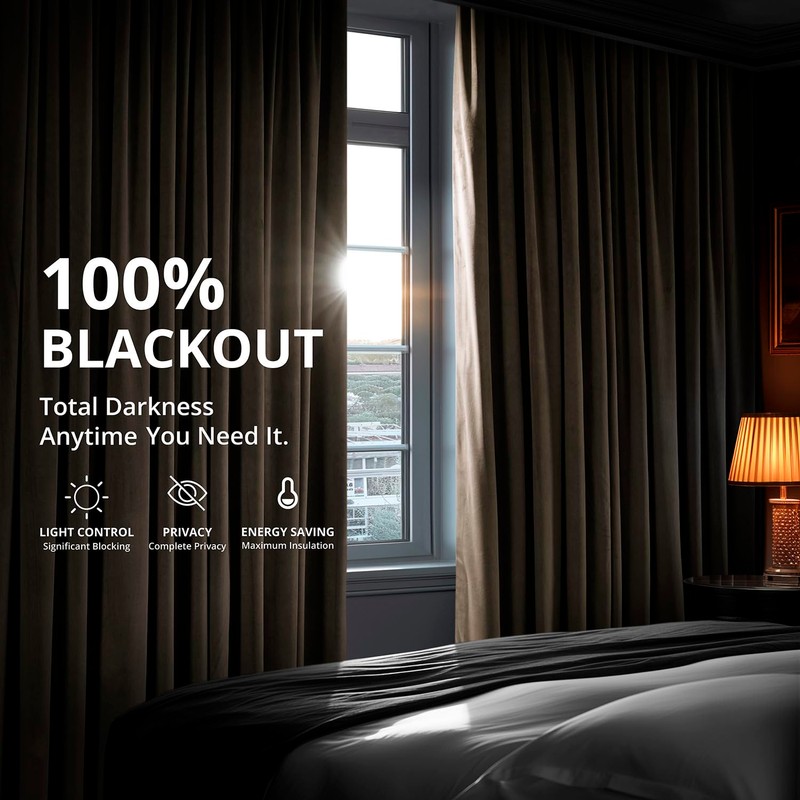 HPD Half Price Drapes Signature Velvet Thermal Blackout Curtains for