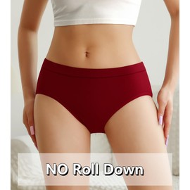 OLIKEME OLIKEME Women's Breathable Underwear Full Coverage Stretch Briefs Wicking Soft No Show Hipster Panties (M-L) Multicolor