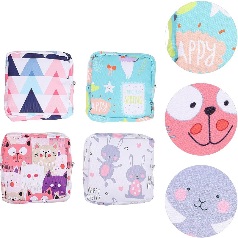 Bolsa para Toallas Sanitarias Compacta 4 Piezas en Colores Surtidos