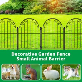 Decorative Garden Fence 10 Panels, No Dig Rustproof Metal Fencing 11ft Long Animal Barrier Border for Dog, Garden Fencing for Outdoor Patio Lawn Yard Flower Bed