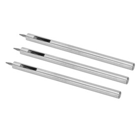 Uadme Hole Punch Set for Leather, Punch Tool Set, 3-Piece Round Hole Punch Made of Alloy Steel, DIY Leather Craft Cutter, Hollow Drilling, Widened Flute (0.5 mm)