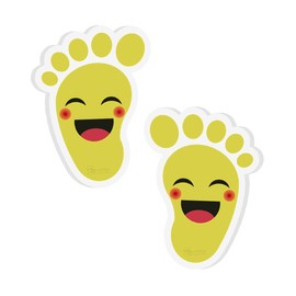 Beautyflier 20 Pairs Self-Adhesive Kids Footprint Stickers Cartoon Guide Floor Decals Social Distance Cute Smile Floor Stickers for Kids Room Party Nursery Floor School Stairs Decor (Yellow)