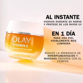 Olay Vitamin C + SPF30 Feuchtigkeitsspendende Tagescreme, 50 ml und Super Serum, 5 Vorteile in 1, 14 ml, 2 Stück, gleichmäßiger, hydratisiert und strahlend