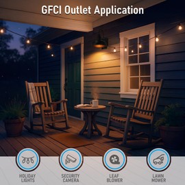 LEONLITE Outdoor Gooseneck Barn Light with GFCI Outlet, Dusk to Dawn, 11 Inch Farmhouse Exterior Wall Sconce, E26 Base, Black Wall Lantern for Porch, Entryway, Garage, Patio, UL Listed