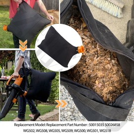 ZHIXING 50026858 Trivac Leaf Collection Bag (WGBAG500) for Worx Vacuum Cleaner 12 Amp Blower - Leaf Blower Collection Bag 50015035, Replaces WG500, WG501, WG502, WG505, WG508, WG509, WG518