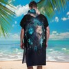 senya Surf Poncho Towel Hooded Beach Towel, Ethnic Wolf with