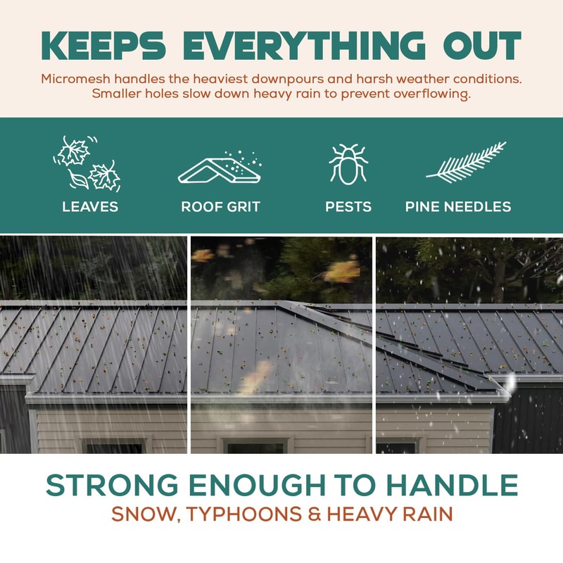 LEAF4GO 5" Micromesh Gutter Guard for Gutters Stainless Steel Gutter