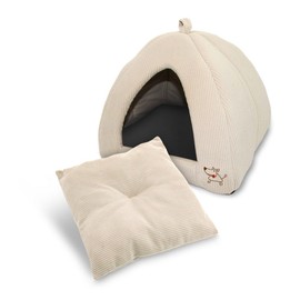 Pet Tent-Soft Bed for Dog and Cat by Best Pet Supplies - Beige Corduroy, 16" x 16" x H:14"