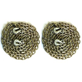 Cumberland Sales Company 1/4" Grade 70 Transport Chain Tie Down Tow Trailer with Grab Hooks, 20 Feet, WLL-3,150 Lb, 2-Pack