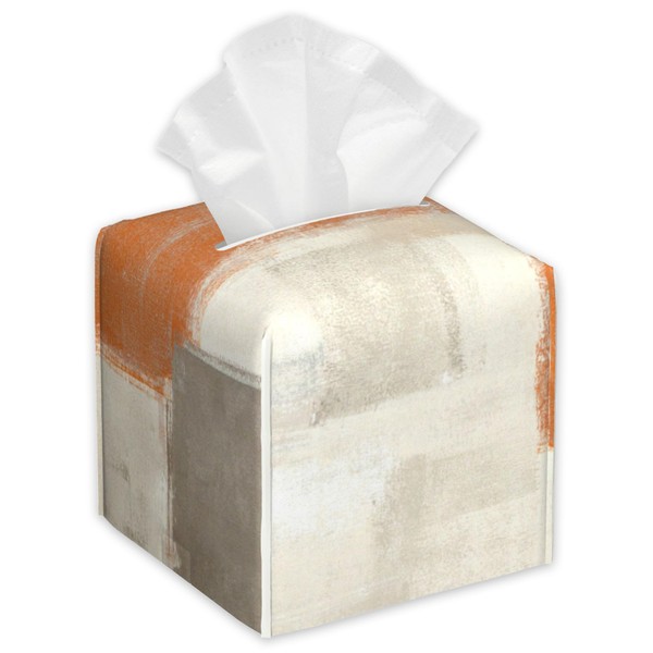 Beige and Orange Abstract Art Tissue Box Cover Square,Tissue Box