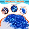 100pcs Pom Poms Cheerleading Blue Metallic Cheerleader Pom Poms with