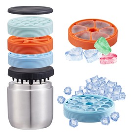 domiyomi Ice Cube Tray, 3 layers,Insulated Ice Bucket,Ice Cube Maker 2 in 1 Ice Bucket with Lid for Party Bar,SmallIce Maker,Outdoor Entertainment Ice Making Tool, Ice Freezer