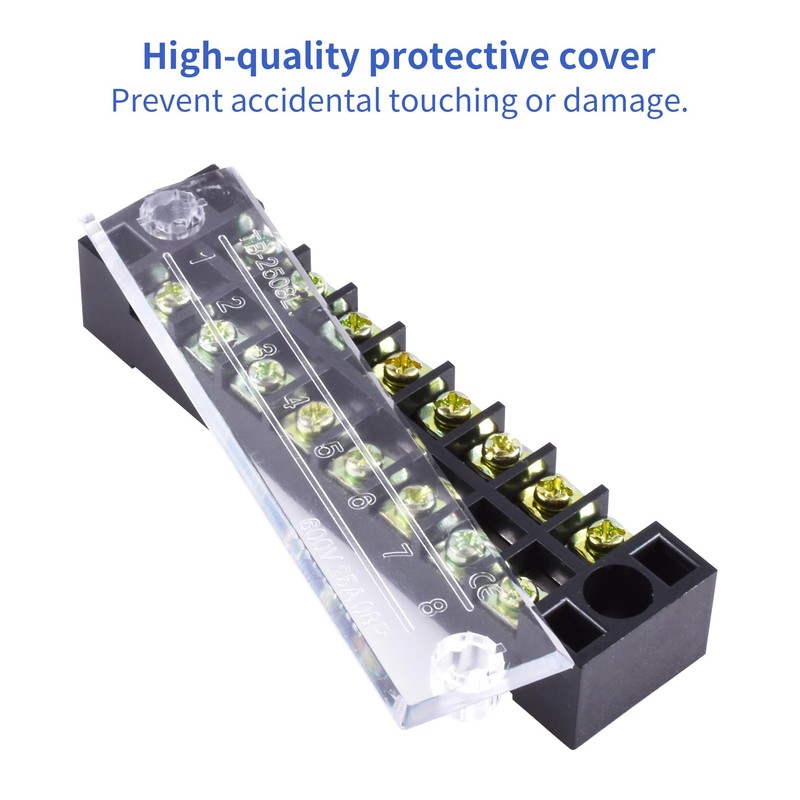 Skweawert 2 PCS 8 Positions Dual Rows 600V 25A Screw
