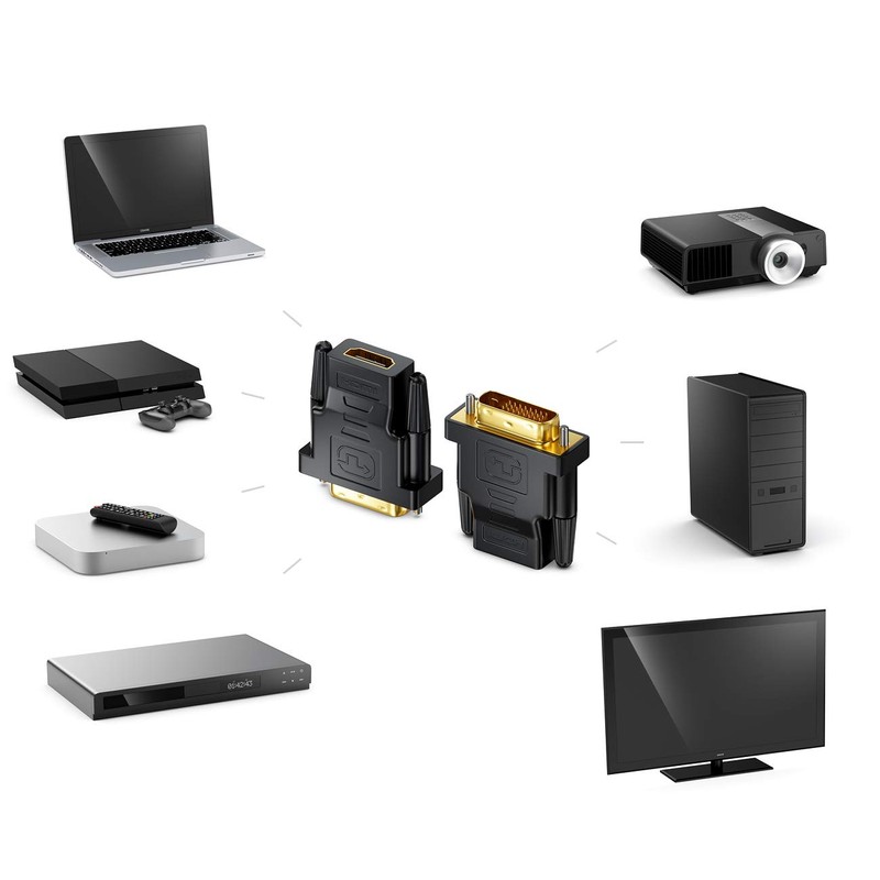 deleyCON HDMI zu DVI Adapter - HDMI Buchse zu DVI