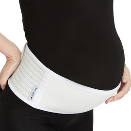 NEOtech Care Adjustable Maternity Belly Strap - Lightweight and Breathable - Support Band for Pregnant Women (White, Regular Size)