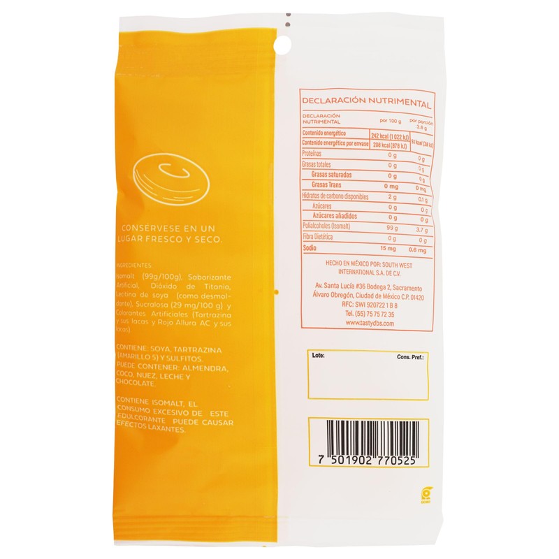 Caramelos macizos sin azúcar Tasty light (Mantequilla)