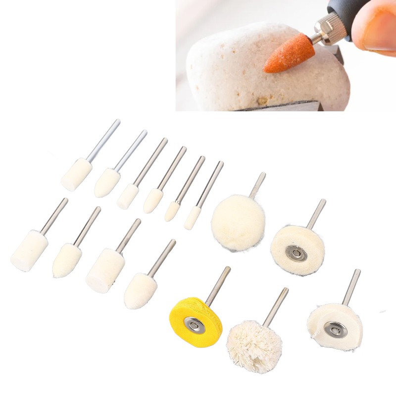 50Pcs Wool Felt Mandrel Mounted Grinding Polishing Wheel Buffing Wheel