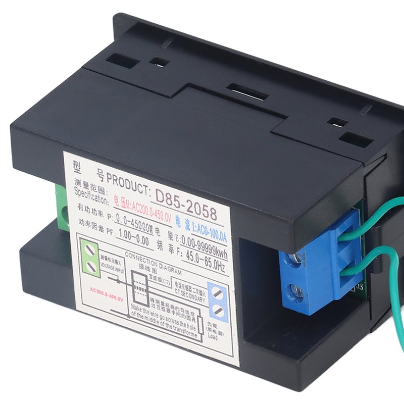 Power Monitor Single Phase LCD Digital Display Voltage Current Meter