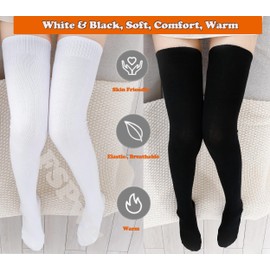 Extra Long Socks for Women 32" Knitted Thigh High Warm Socks Over the Knee Cotton Leg Warmer Boot Stockings for Casual Daily Wear Cospaly