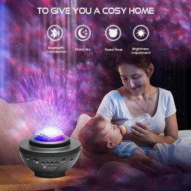 LED Night Light, Starry Sky Projector, Galaxy Star Light Projector with Bluetooth Speaker, Remote Control and Timer, Star Projector for Bedroom and Decoration, Gifts for Children and Adults