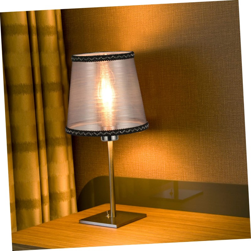 CHILDWEET Ambient Lighting Accessory Black Silver Thread Lampshade Cover for