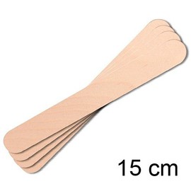100 Wooden Tongue Depressors for Thick Wax, Wax Bead, Kosmetex, länge 15 cm