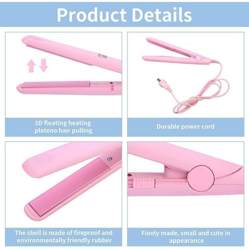 Mini Ceramic Curling Iron for Short and Fine Hair, 2-in-1