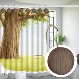 Gold Shower Curtain Hooks, 12PCS Round Log Decorative Shower Curtain Rings for Bathroom,Modern Decorative Shower Curtain Hangers Metal Shower Hooks for Shower Curtain Rod