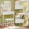 LIMGLIM Small Vanity Desk with Mirror and Lights, Makeup Vanity