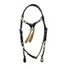 WeavingCraft Rolled Leather Western Headstall Bridle|Futurity Knot Browband|Natural Hair Tassels