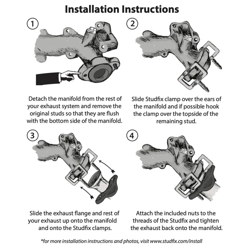 Exhaust Stud Clamp Kit for V8 & V10 Trucks