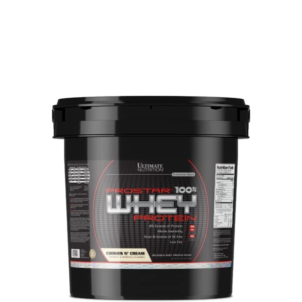 Ultimate Nutrition Prostar Whey Protein Powder of Isolate Concentrate Peptides Blend – Low Carb and Sodium, Keto Friendly, 25 Grams of Protein and 6 Grams of BCAAs - 150 Servings, Cookies N Cream, 10 Pounds
