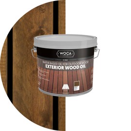 WOCA Denmark - Exterior Wood Oil - Water Based Penetrating Stain for Outdoor Wood Decks, Fences, Siding and Furniture - 2.5L - Hazelnut