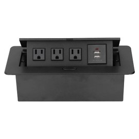 Desktop Socket, Hidden Pop Up Outlet Table 10A Connection Box with USB for Conference Room Countertop