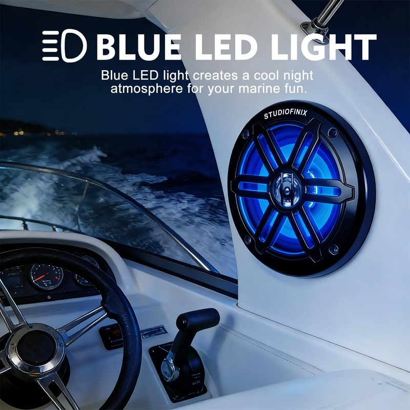 STUDIOFINIX 5.25 Inch 500W Marine Speakers with LED Lights -2