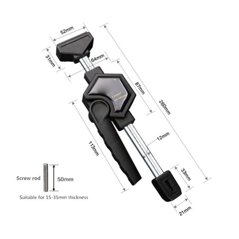 Woodworking Clamp Adjustable Quick Release Handle Woodworking Clamp Fixed Jaw