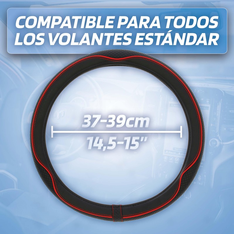 S SUMEX Universal Car Steering Wheel Cover Centauro Black Red