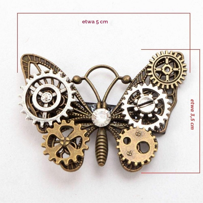 BLESSUME Gothic Woman Steampunk Gang Wing Watch Butterfly Hat Lace