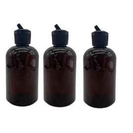 Natural Farms 4 oz Amber Boston BPA FREE Bottles - 3 Pack Empty Refillable Containers - Essential Oils - Aromatherapy | Black Spout Cap - Made in the USA