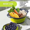 3PCS Green Foldable Kitchen Strainer Set – Silicone Colander Collapsible