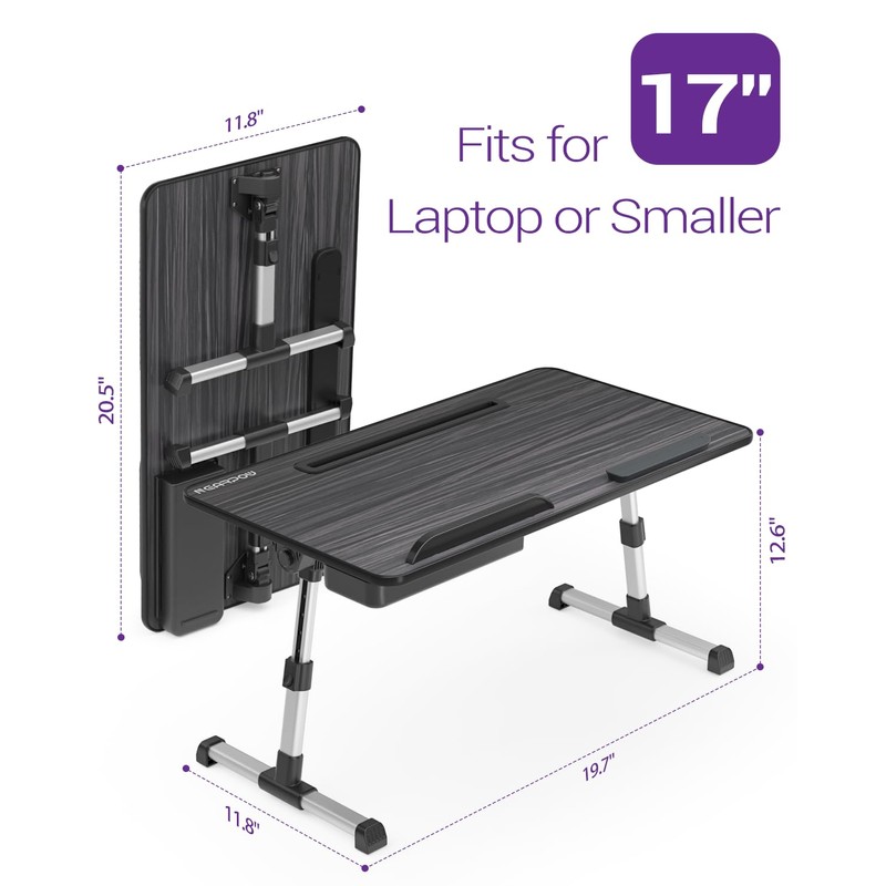 NEARPOW Laptop Bed Tray Table, Height & Angle Adjustable Portable