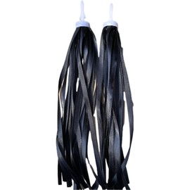 2 Pcs Black Baby Colorful Bicycles Grips Tassels Ribbon,Easy Attach to Handlebar, Kids Rainbow Bike Streamers for Girls Boys (27cm)