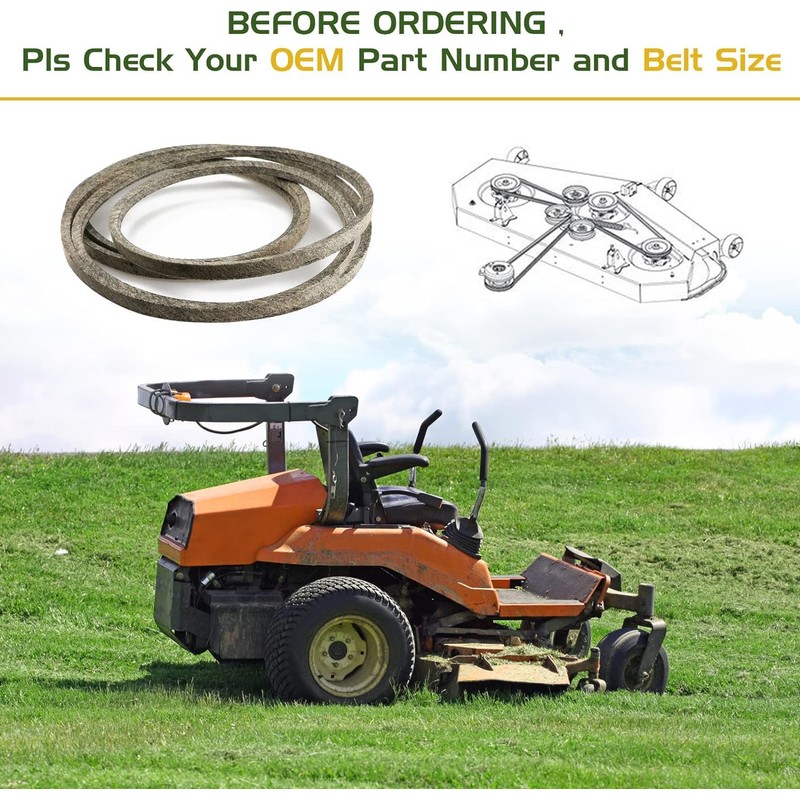 Youxmoto 1/2" x 78" Lawn Mower Drive Belt Made with