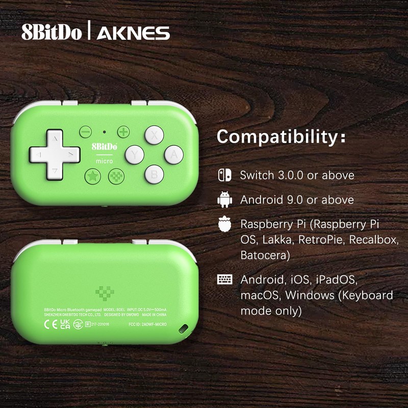 AKNES 8Bitdo Micro Bluetooth Controller, Pocket-sized Mini Gamepad for Switch/Lite/OLED,