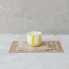 Creative Co-Op Round Soda Glass Tealight/Votive Holder with Stripes, White