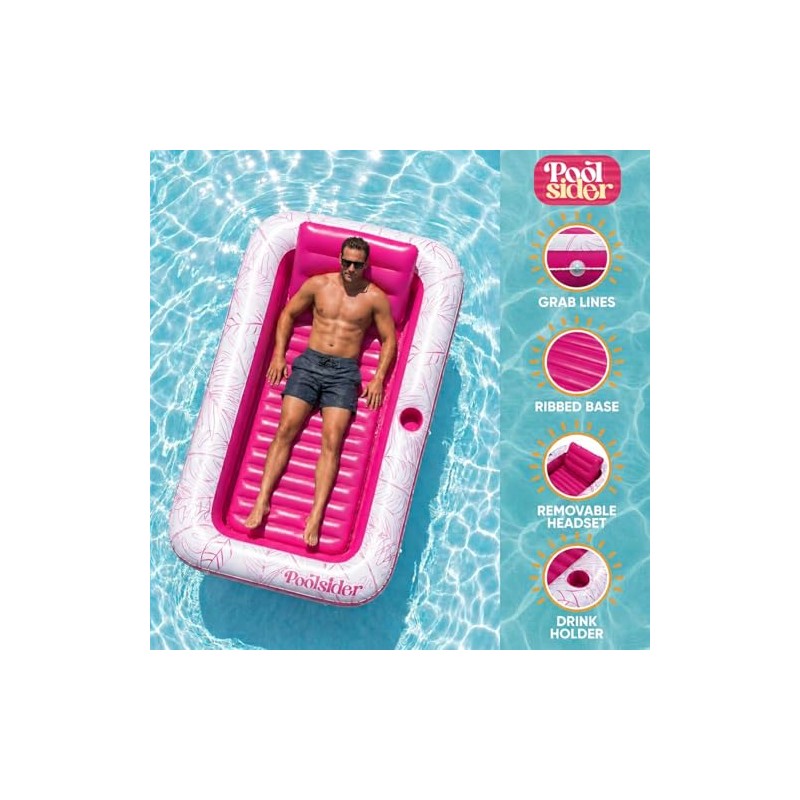 Poolsider Inflatable Tanning Pool Lounger |Large Inflatable Tanning Bed for