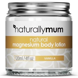NaturallyMum- - Loción corporal de magnesio [NATURAL Y VEGANA] - Loción en crema de magnesio tópica que favorece el sueño y los huesos.