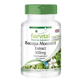 Fairvital | Bacopa Monnieri Extract 500mg, Brahmi, Vegan, Without Magnesium Stearate, 90 bacopa Capsules