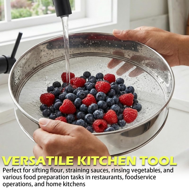 Fine Mesh Sieve Strainer,10" Stainless Steel 60 Mesh,for Winco 10"