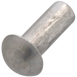 AERZETIX - C62027 - Set of 20 aluminium rivets diameter 4 x 10 mm with semi-circular curved head - full/impact rivets - DIN 660 - silver - non-removable connection leather sheet riveting machine